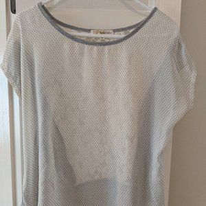 Rewind Top lace and cotton Grey L short sleeve